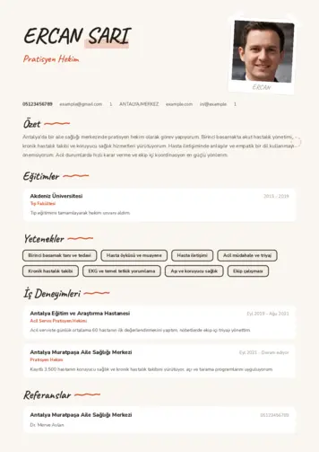 Pratisyen Hekim Cv Örnekleri cv indir